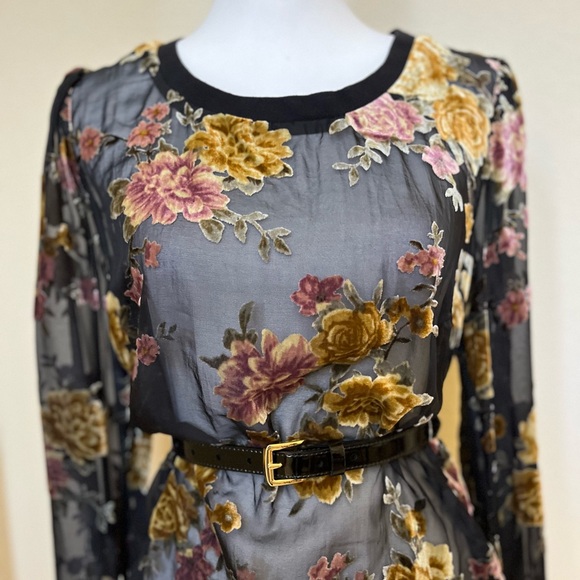 NWOT A New Day Semi-Sheer Floral Print Blouse - Picture 2 of 5